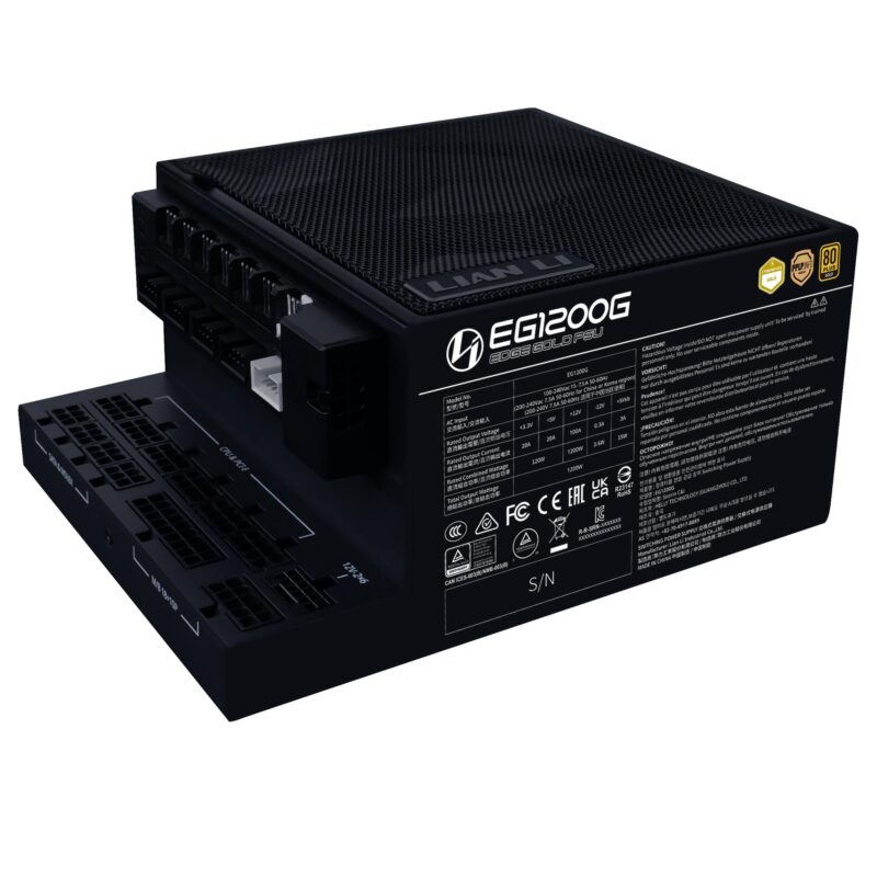 Power Supply|LIAN LI|EDGE GOLD 1200|1200 Watts|Efficiency 80 PLUS GOLD|PFC Active|G9P.EG1200G.BH00.EU Power Supply|LIAN LI|EDGE GOLD 1200|1200 Watts|Efficiency 80 PLUS GOLD|PFC Active|G9P.EG1200G.BH00.EU