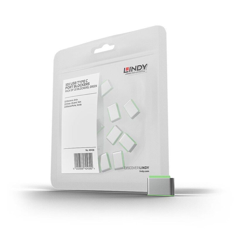 USB PORT TYPE-C BLOCKER 10PACK/GREEN 40438 LINDY USB PORT TYPE-C BLOCKER 10PACK/GREEN 40438 LINDY