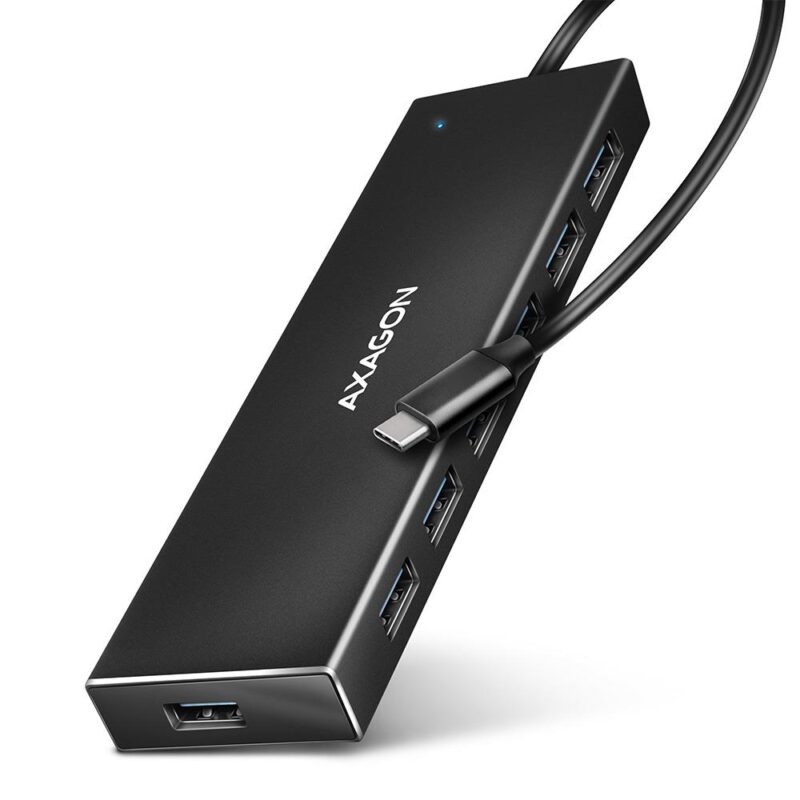 I/O HUB USB-C 7PORT FLAT/0.3M HUE-F7C AXAGON I/O HUB USB-C 7PORT FLAT/0.3M HUE-F7C AXAGON