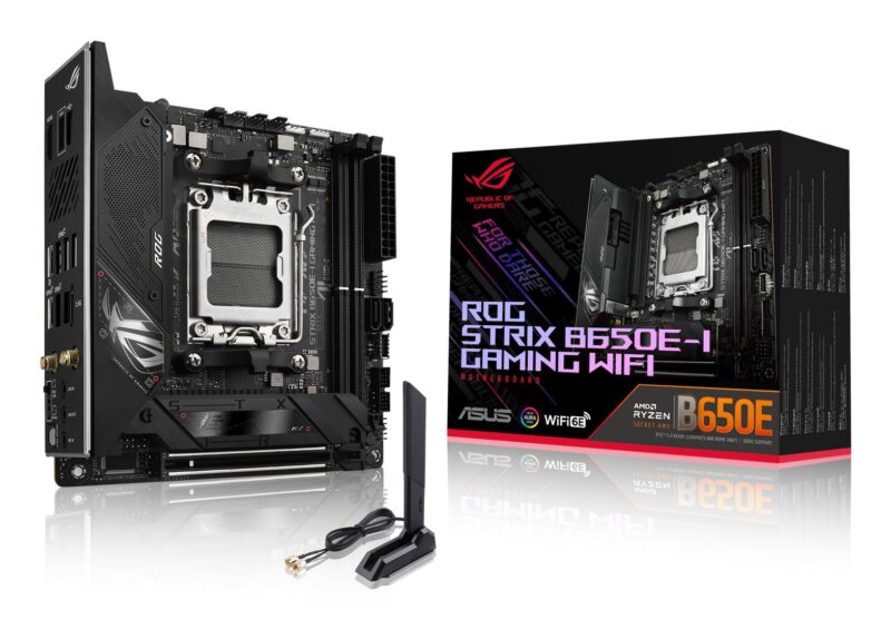 Mainboard|ASUS|AMD B650|SAM5|Mini-ITX|Memory DDR5|Memory slots 2|1xPCI-Express 5.0 16x|2xM.2|1xHDMI|2xAudio-In|1xAudio-Out|2xUSB 2.0|4xUSB 3.2|2xUSB-C|1xOptical S/PDIF|1xRJ45|2xRF-Out|STRIXB650E-IGAMINGWIFI Mainboard|ASUS|AMD B650|SAM5|Mini-ITX|Memory DDR5|Memory slots 2|1xPCI-Express 5.0 16x|2xM.2|1xHDMI|2xAudio-In|1xAudio-Out|2xUSB 2.0|4xUSB 3.2|2xUSB-C|1xOptical S/PDIF|1xRJ45|2xRF-Out|STRIXB650E-IGAMINGWIFI