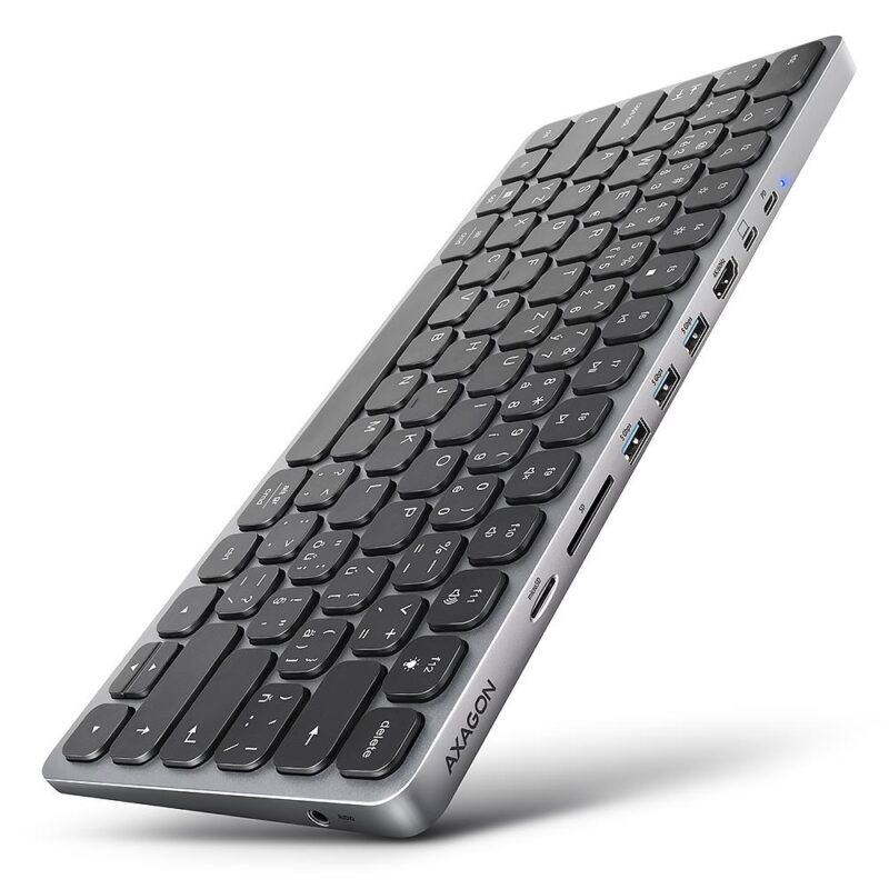 KEYBOARD + I/O HUB 9IN1/0.6M HMC-KB-CS AXAGON KEYBOARD + I/O HUB 9IN1/0.6M HMC-KB-CS AXAGON