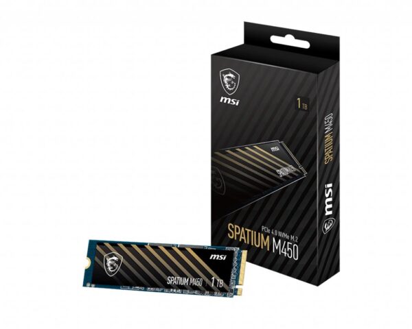 SSD|MSI|SPATIUM M450|1TB|M.2|PCIe Gen4|NVMe|3D NAND|Write speed 2400 MBytes/sec|Read speed 3400 MBytes/sec|2.15mm|TBW 350 TB|MTBF 1500000 hours|S78-440L0M0-P83 CPU COOLER ACC THERMAL PASTE/DC2 BZ004 BE QUIET!