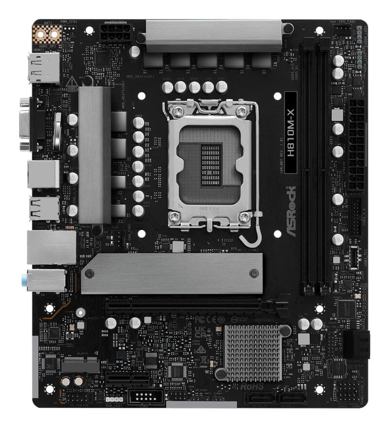 Mainboard|ASROCK|Intel H810|LGA1851|Micro-ATX|Memory DDR5|Memory slots 2|H810M-X Mainboard|ASROCK|Intel H810|LGA1851|Micro-ATX|Memory DDR5|Memory slots 2|H810M-X