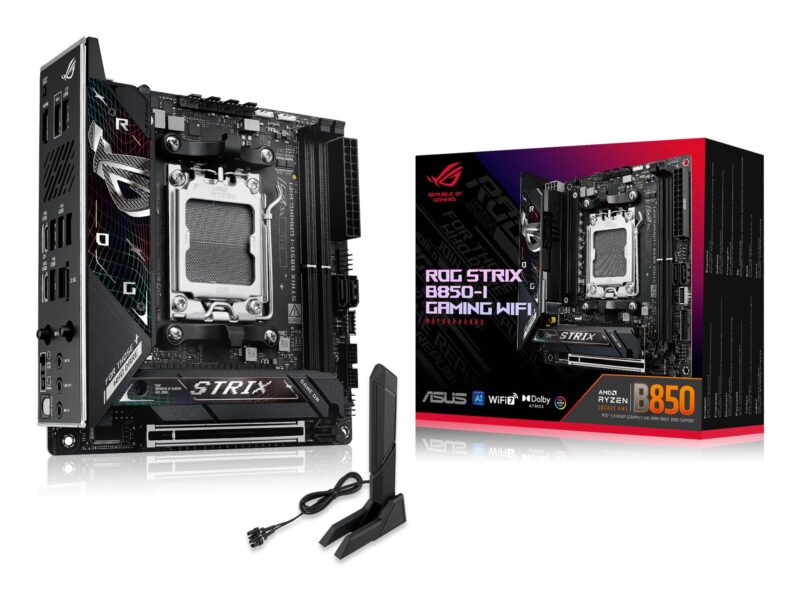 Mainboard|ASUS|AMD B850|SAM5|Mini-ITX|Memory DDR5|Memory slots 2|1xPCI-Express 4.0 16x|1xPCI-Express 5.0 16x|2xM.2|1xHDMI|1xAudio-In|1xAudio-Out|1xMicrophone|2xUSB 2.0|5xUSB 3.2|1xUSB-C|1xOptical S/PDIF|1xRJ45|STRIXB850-IGAMINGWIFI Mainboard|ASUS|AMD B850|SAM5|Mini-ITX|Memory DDR5|Memory slots 2|1xPCI-Express 4.0 16x|1xPCI-Express 5.0 16x|2xM.2|1xHDMI|1xAudio-In|1xAudio-Out|1xMicrophone|2xUSB 2.0|5xUSB 3.2|1xUSB-C|1xOptical S/PDIF|1xRJ45|STRIXB850-IGAMINGWIFI