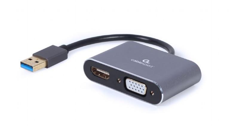 I/O ADAPTER USB3 TO HDMI/VGA/GREY A-USB3-HDMIVGA-01 GEMBIRD I/O ADAPTER USB3 TO HDMI/VGA/GREY A-USB3-HDMIVGA-01 GEMBIRD