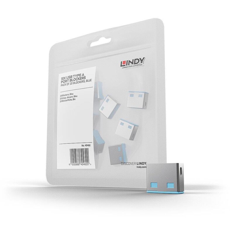 USB PORT BLOCKER 10PACK/BLUE 40462 LINDY USB PORT BLOCKER 10PACK/BLUE 40462 LINDY