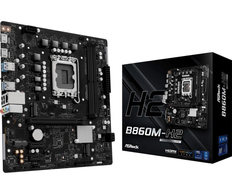 Mainboard|ASROCK|Intel B860 Express|LGA1851|Micro-ATX|Memory DDR5|Memory slots 2|B860M-H2 Mainboard|ASROCK|Intel B860 Express|LGA1851|Micro-ATX|Memory DDR5|Memory slots 2|B860M-H2