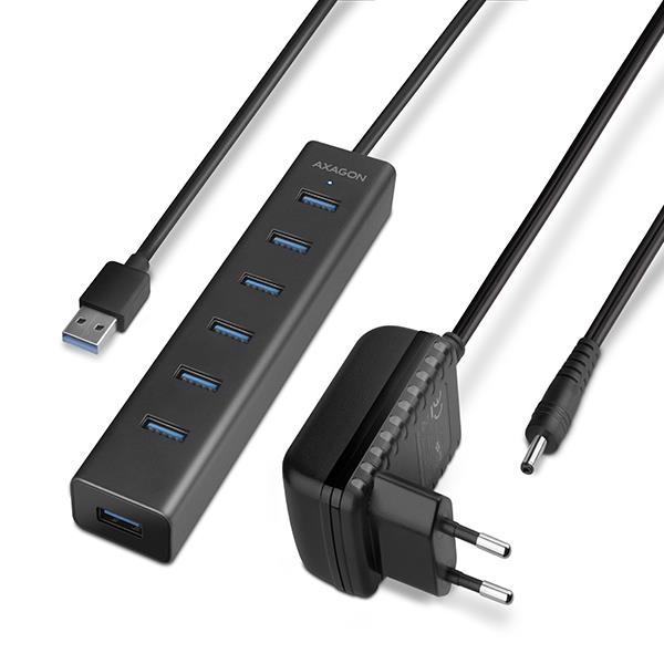 I/O HUB USB3.0 7PORT CHARGING/W/AC 1.2M HUE-SA7BP AXAGON I/O HUB USB3.0 7PORT CHARGING/W/AC 1.2M HUE-SA7BP AXAGON