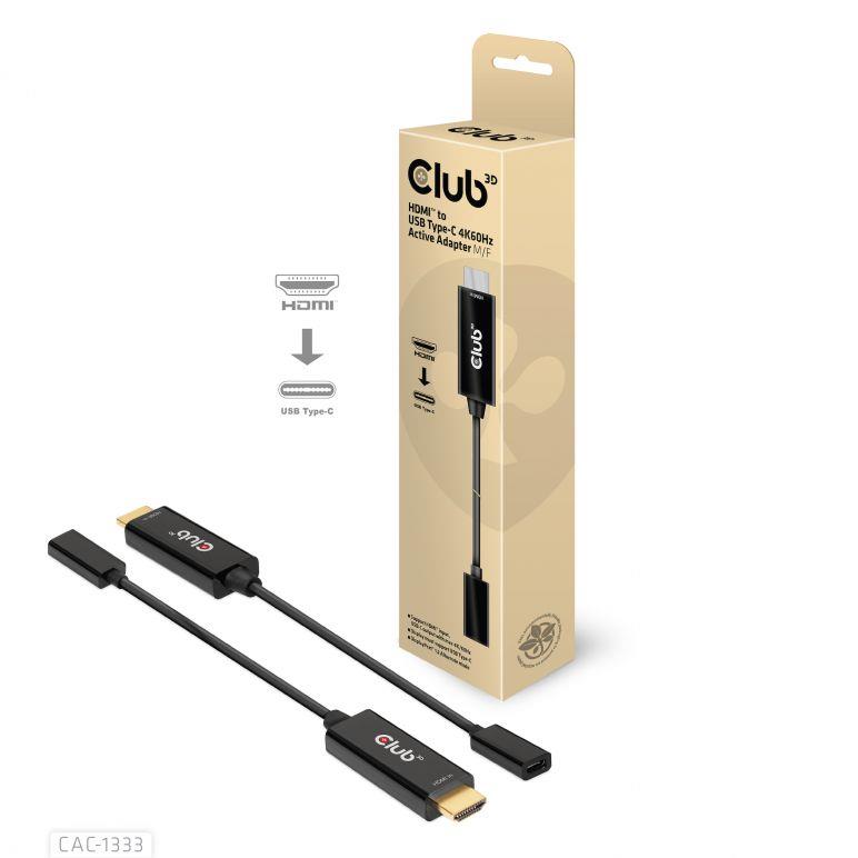 I/O ADAPTER HDMI TO USB-C/ACTIVE M/F CAC-1333 CLUB3D I/O ADAPTER HDMI TO USB-C/ACTIVE M/F CAC-1333 CLUB3D