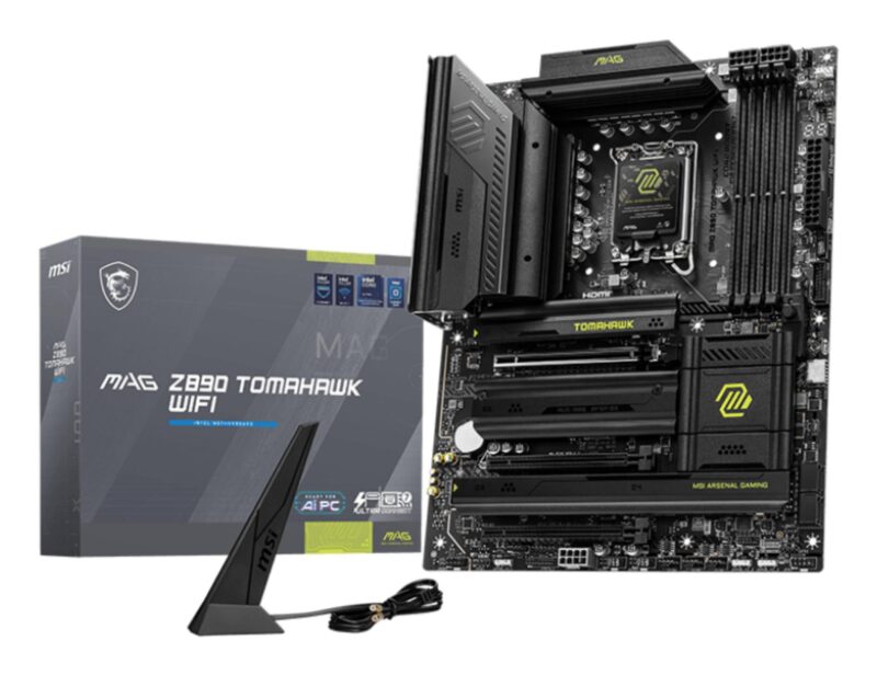 Mainboard|MSI|Intel Z890|LGA1851|ATX|Memory DDR5|Memory slots 4|2xPCI-Express 4.0 4x |1xPCI-Express 5.0 16x|4xM.2|1xHDMI|4xUSB 2.0|3xUSB 3.2|1xUSB-C|2xUSB-C w/Thunderbolt|1xOptical S/PDIF|1xRJ45|2xAudio port|MAGZ890TOMAHAWKWIFI Mainboard|MSI|Intel Z890|LGA1851|ATX|Memory DDR5|Memory slots 4|2xPCI-Express 4.0 4x |1xPCI-Express 5.0 16x|4xM.2|1xHDMI|4xUSB 2.0|3xUSB 3.2|1xUSB-C|2xUSB-C w/Thunderbolt|1xOptical S/PDIF|1xRJ45|2xAudio port|MAGZ890TOMAHAWKWIFI