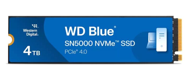 SSD|SANDISK|Blue SN5000|4TB|M.2|NVMe|Write speed 5000 MBytes/sec|Read speed 5500 MBytes/sec|2.38mm|TBW 1200 TB|WDS400T4B0E SSD|SANDISK|Blue SN5000|4TB|M.2|NVMe|Write speed 5000 MBytes/sec|Read speed 5500 MBytes/sec|2.38mm|TBW 1200 TB|WDS400T4B0E