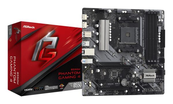 Mainboard|ASROCK|AMD B550|SAM4|MicroATX|1xPCI-Express 3.0 1x|1xPCI-Express 3.0 4x|2xM.2|1xPCI-Express 4.0 16x|Memory DDR4|Memory slots 4|1xHDMI|1xDisplayPort|2xAudio-In|1xAudio-Out|2xUSB 2.0|4xUSB 3.2|1xPS/2|1xRJ45|B550MPHANTOMGAMING4 Mainboard|ASROCK|AMD B550|SAM4|MicroATX|1xPCI-Express 3.0 1x|1xPCI-Express 3.0 4x|2xM.2|1xPCI-Express 4.0 16x|Memory DDR4|Memory slots 4|1xHDMI|1xDisplayPort|2xAudio-In|1xAudio-Out|2xUSB 2.0|4xUSB 3.2|1xPS/2|1xRJ45|B550MPHANTOMGAMING4