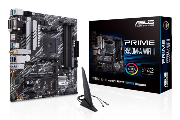 Mainboard|ASUS|AMD B550|SAM4|MicroATX|Memory DDR4|Memory slots 4|2xPCI-Express 3.0 1x|1xPCI-Express 4.0 16x|2xM.2|1x15pin D-sub|1xDVI-D|1xHDMI|2xAudio-In|1xAudio-Out|6xUSB 3.2|1xPS/2|1xRJ45|PRIMEB550M-AWIFIII Mainboard|ASUS|AMD B550|SAM4|MicroATX|Memory DDR4|Memory slots 4|2xPCI-Express 3.0 1x|1xPCI-Express 4.0 16x|2xM.2|1x15pin D-sub|1xDVI-D|1xHDMI|2xAudio-In|1xAudio-Out|6xUSB 3.2|1xPS/2|1xRJ45|PRIMEB550M-AWIFIII