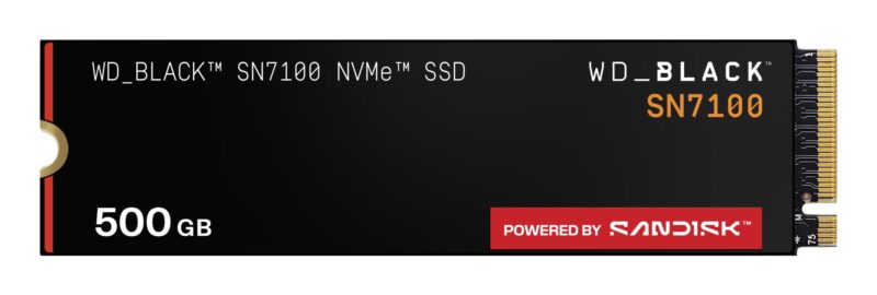SSD|SANDISK|Read speed 6800 MB/s|Write speed 5800 MB/s|NVMe Yes|PCI Express 4.0|M.2|500 GB|POWERED BY SANDISK|Black SN7100|WDS500G4X0E SSD|SANDISK|Read speed 6800 MB/s|Write speed 5800 MB/s|NVMe Yes|PCI Express 4.0|M.2|500 GB|POWERED BY SANDISK|Black SN7100|WDS500G4X0E