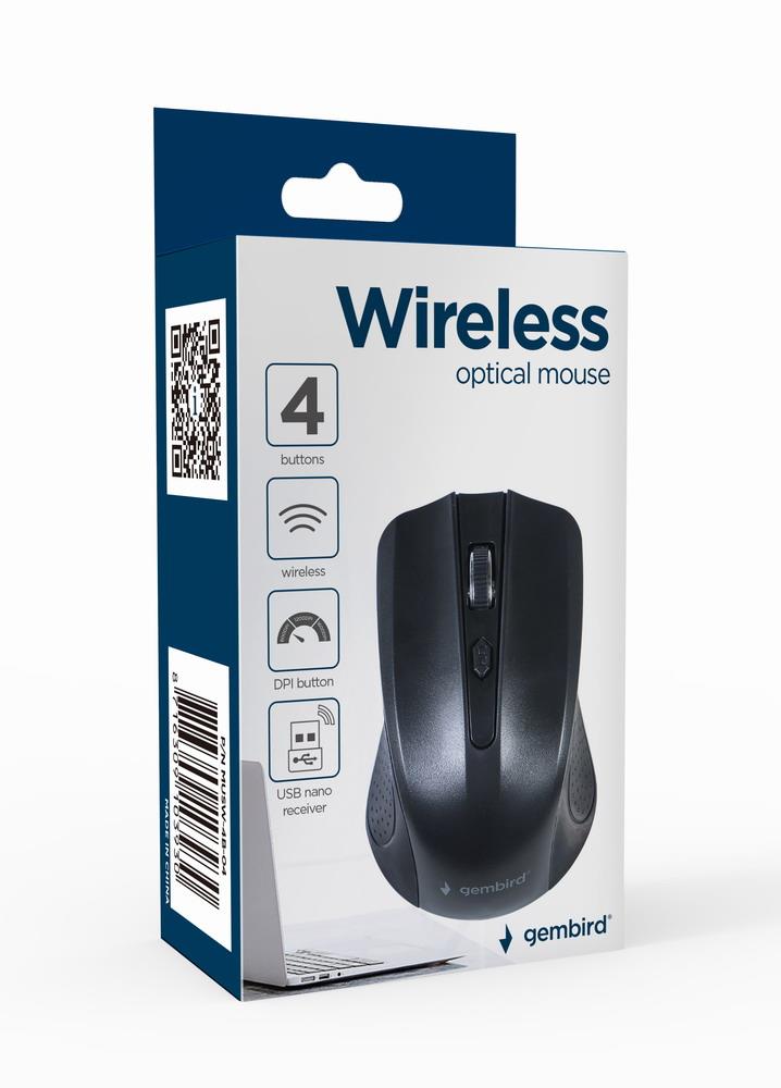 MOUSE USB OPTICAL WRL/BLACK MUSW-4B-04 GEMBIRD MOUSE USB OPTICAL WRL/BLACK MUSW-4B-04 GEMBIRD