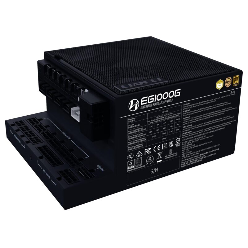 Power Supply|LIAN LI|EDGE GOLD 1000|1000 Watts|Efficiency 80 PLUS GOLD|PFC Active|G9P.EG1000G.BH00.EU Power Supply|LIAN LI|EDGE GOLD 1000|1000 Watts|Efficiency 80 PLUS GOLD|PFC Active|G9P.EG1000G.BH00.EU