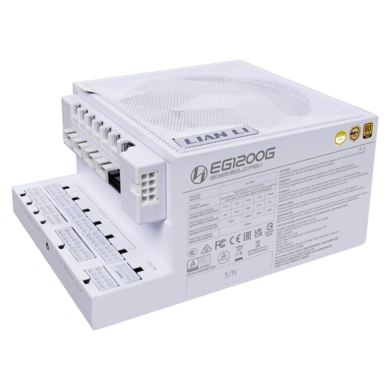 Power Supply|LIAN LI|EDGE GOLD 1200|1200 Watts|Efficiency 80 PLUS GOLD|PFC Active|G9P.EG1200G.WH00.EU Power Supply|LIAN LI|EDGE GOLD 1200|1200 Watts|Efficiency 80 PLUS GOLD|PFC Active|G9P.EG1200G.WH00.EU