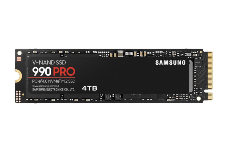 SSD|SAMSUNG|990 PRO|4TB|M.2|PCIe Gen4|NVMe|TLC|Write speed 6900 MBytes/sec|Read speed 7450 MBytes/sec|2.3mm|TBW 2400 TB|MTBF 1500000 hours|MZ-V9P4T0BW SSD|SAMSUNG|990 PRO|4TB|M.2|PCIe Gen4|NVMe|TLC|Write speed 6900 MBytes/sec|Read speed 7450 MBytes/sec|2.3mm|TBW 2400 TB|MTBF 1500000 hours|MZ-V9P4T0BW