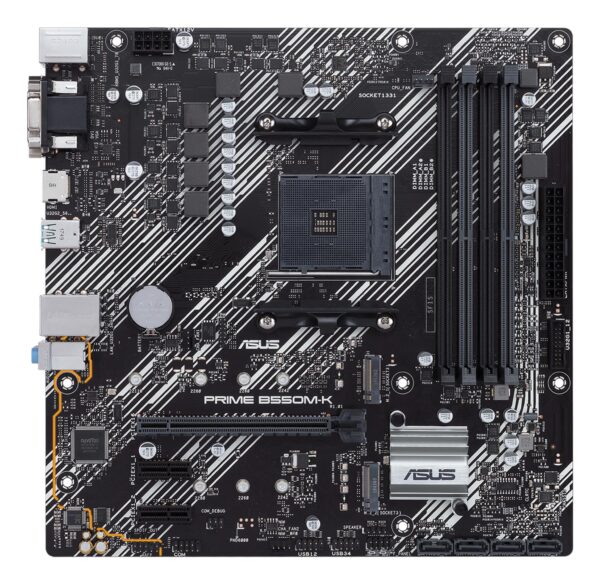 Mainboard|ASUS|AMD B550|SAM4|MicroATX|2xPCI-Express 3.0 1x|2xM.2|1xPCI-Express 4.0 16x|Memory DDR4|Memory slots 4|1x15pin D-sub|1xDVI|1xHDMI|6xUSB 3.2|1xPS/2|1xRJ45|3xAudio port|PRIMEB550M-K Mainboard|ASUS|AMD B550|SAM4|MicroATX|2xPCI-Express 3.0 1x|2xM.2|1xPCI-Express 4.0 16x|Memory DDR4|Memory slots 4|1x15pin D-sub|1xDVI|1xHDMI|6xUSB 3.2|1xPS/2|1xRJ45|3xAudio port|PRIMEB550M-K