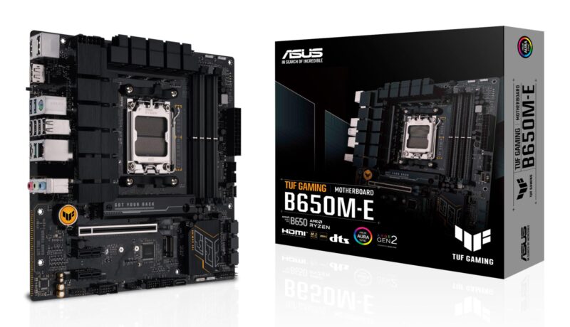 Mainboard|ASUS|AMD B650|SAM5|Micro-ATX|Memory DDR5|Memory slots 4|2xPCI-Express 4.0 1x|1xPCI-Express 4.0 16x|2xM.2|1xHDMI|2xDisplayPort|4xUSB 2.0|2xUSB 3.2|2xUSB-C|1xRJ45|3xAudio port|TUFGAMINGB650M-E Mainboard|ASUS|AMD B650|SAM5|Micro-ATX|Memory DDR5|Memory slots 4|2xPCI-Express 4.0 1x|1xPCI-Express 4.0 16x|2xM.2|1xHDMI|2xDisplayPort|4xUSB 2.0|2xUSB 3.2|2xUSB-C|1xRJ45|3xAudio port|TUFGAMINGB650M-E