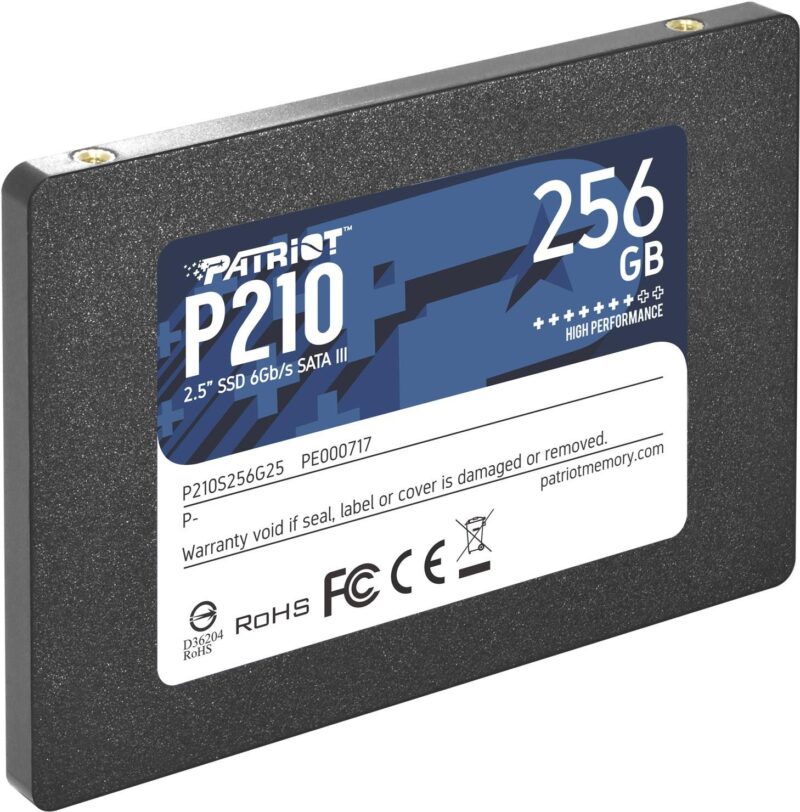 SSD|PATRIOT|P210|256GB|Write speed 400 MBytes/sec|Read speed 500 MBytes/sec|2,5"|TBW 120 TB|P210S256G25 SSD|PATRIOT|P210|256GB|Write speed 400 MBytes/sec|Read speed 500 MBytes/sec|2,5"|TBW 120 TB|P210S256G25