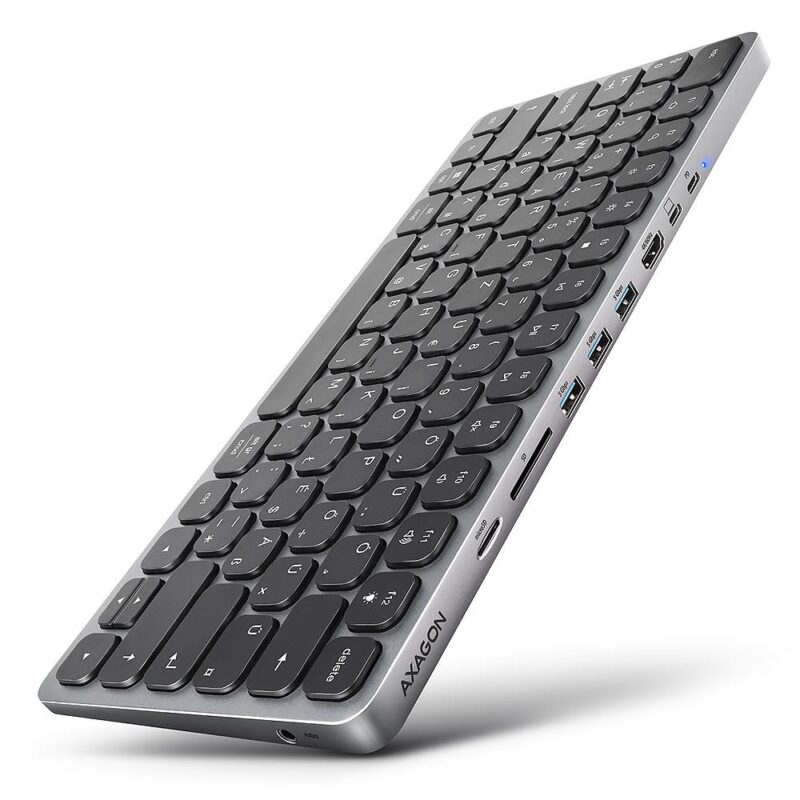 KEYBOARD + I/O HUB 9IN1/0.6M HMC-KB-HU AXAGON KEYBOARD + I/O HUB 9IN1/0.6M HMC-KB-HU AXAGON