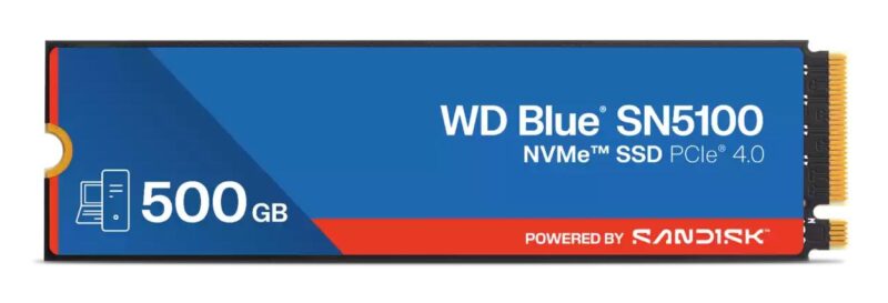 SSD|SANDISK|300xTBW rating|MTBF 1750000 h|Read speed 6600 MB/s|Write speed 5600 MB/s|NVMe Yes|PCI Express 4.0|M.2|500 GB|POWERED BY SANDISK|Blue SN5100|WDS500G5B0E-00CPE0 SSD|SANDISK|300xTBW rating|MTBF 1750000 h|Read speed 6600 MB/s|Write speed 5600 MB/s|NVMe Yes|PCI Express 4.0|M.2|500 GB|POWERED BY SANDISK|Blue SN5100|WDS500G5B0E-00CPE0