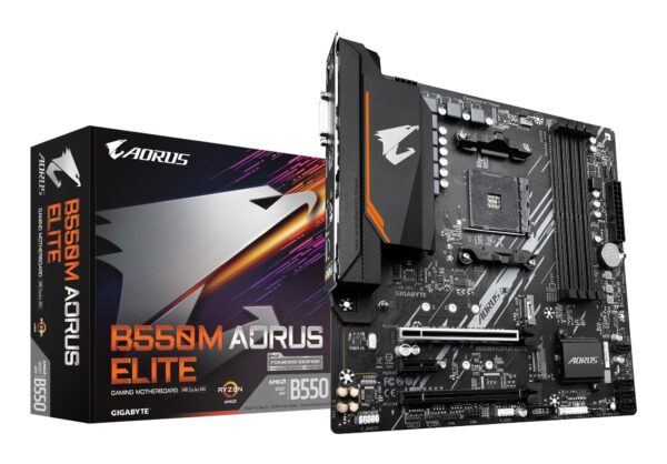 Mainboard|GIGABYTE|AMD B550|SAM4|Micro-ATX|Memory DDR4|Memory slots 4|1xPCI-Express 3.0 1x|1xPCI-Express 3.0 4x|1xPCI-Express 4.0 16x|2xM.2|1xDVI-D|1xHDMI|2xAudio-In|1xAudio-Out|4xUSB 2.0|4xUSB 3.2|1xPS/2|1xRJ45|B550MAORUSELITE1.3