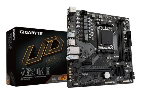 Mainboard|GIGABYTE|AMD A620A|SAM5|Micro-ATX|Memory DDR5|Memory slots 2|A620MH2.2 Mainboard|GIGABYTE|AMD A620A|SAM5|Micro-ATX|Memory DDR5|Memory slots 2|A620MH2.2