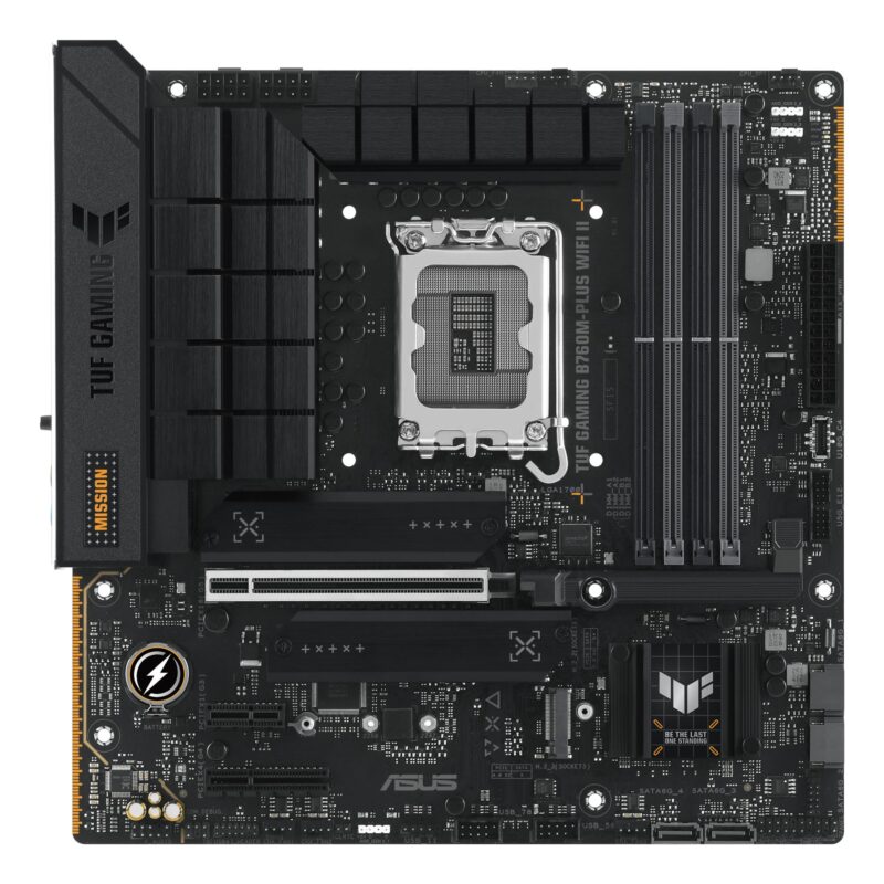 Mainboard|ASUS|Intel B760 Express|LGA1700|Micro-ATX|Memory slots 4|1xPCI-Express 3.0 1x|1xPCI-Express 4.0 4x	|1xPCI-Express 5.0 16x|3xM.2|1xHDMI|1xDisplayPort|4xUSB 2.0|3xUSB 3.2|1xUSB-C|1xOptical S/PDIF|1xRJ45|5xAudio port|TUFGAMINGB760M-PLUS