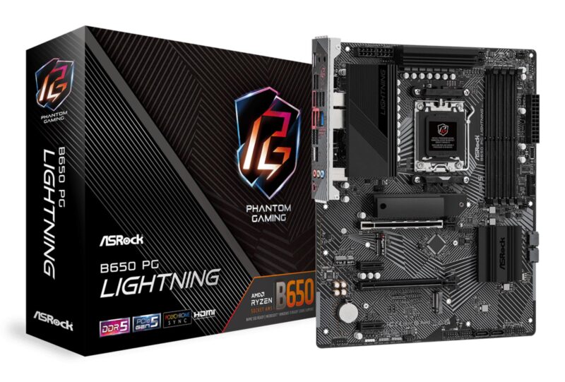 Mainboard|ASROCK|AMD B650|SAM5|ATX|Memory DDR5|Memory slots 4|2xPCI-Express 4.0 1x|2xPCI-Express 4.0 16x|3xM.2|1xHDMI|1xAudio-In|1xAudio-Out|1xMicrophone|4xUSB 2.0|7xUSB 3.2|2xUSB-C|1xRJ45|B650PGLIGHTNING Mainboard|ASROCK|AMD B650|SAM5|ATX|Memory DDR5|Memory slots 4|2xPCI-Express 4.0 1x|2xPCI-Express 4.0 16x|3xM.2|1xHDMI|1xAudio-In|1xAudio-Out|1xMicrophone|4xUSB 2.0|7xUSB 3.2|2xUSB-C|1xRJ45|B650PGLIGHTNING