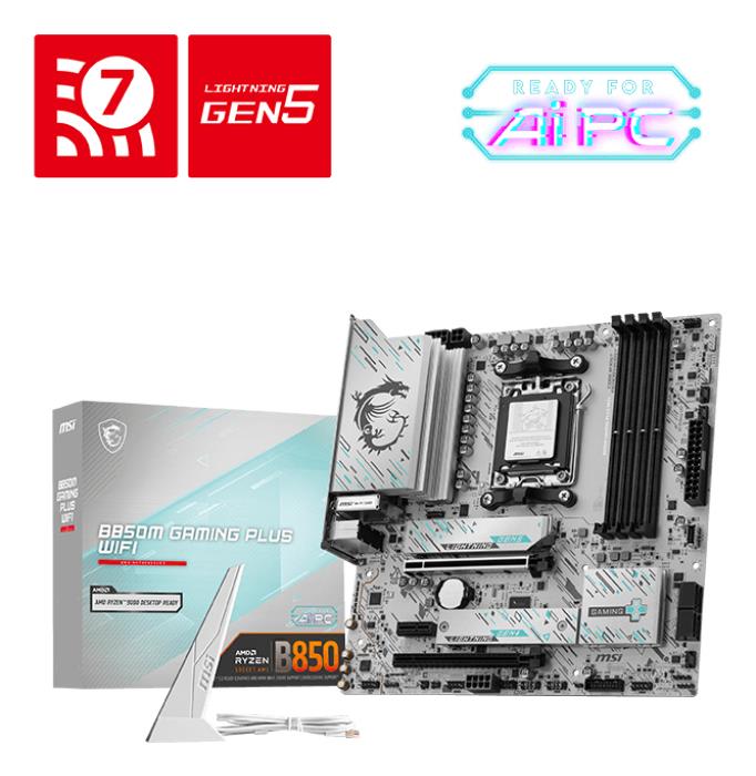 Mainboard|MSI|AMD B850|SAM5|Micro-ATX|Memory DDR5|Memory slots 4|B850MGAMINGPLUSWIFI Mainboard|MSI|AMD B850|SAM5|Micro-ATX|Memory DDR5|Memory slots 4|B850MGAMINGPLUSWIFI