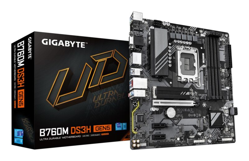 Mainboard|GIGABYTE|Intel B760 Express|LGA1700|Micro-ATX|Memory DDR5|Memory slots 4|B760MDS3HGEN5 Mainboard|GIGABYTE|Intel B760 Express|LGA1700|Micro-ATX|Memory DDR5|Memory slots 4|B760MDS3HGEN5
