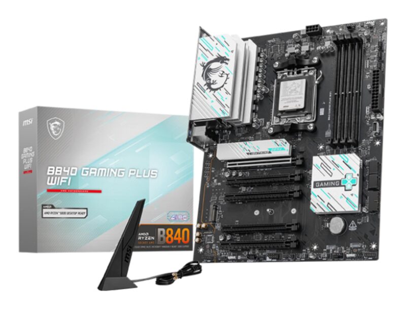 Mainboard|MSI|AMD B840|SAM5|ATX|Memory slots 4|5xPCI-Express 16x|2xM.2|1xHDMI|1xAudio-In|1xAudio-Out|1xMicrophone|4xUSB 2.0|3xUSB 3.2|1xUSB-C|1xRJ45|B840GAMINGPLUSWIFI Mainboard|MSI|AMD B840|SAM5|ATX|Memory slots 4|5xPCI-Express 16x|2xM.2|1xHDMI|1xAudio-In|1xAudio-Out|1xMicrophone|4xUSB 2.0|3xUSB 3.2|1xUSB-C|1xRJ45|B840GAMINGPLUSWIFI