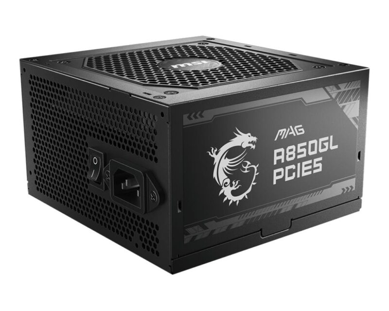 Power Supply|MSI|850 Watts|Efficiency 80 PLUS GOLD|PFC Active|MAGA850GLPCIE5 Power Supply|MSI|850 Watts|Efficiency 80 PLUS GOLD|PFC Active|MAGA850GLPCIE5