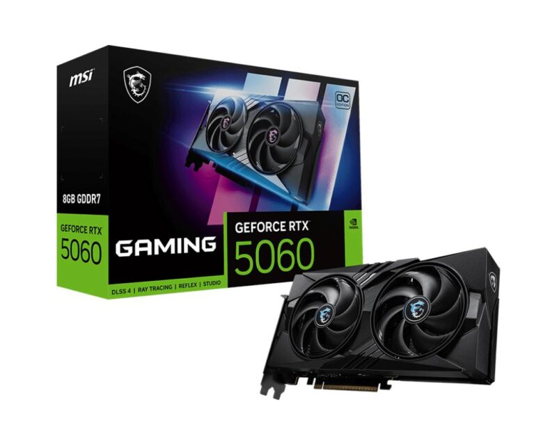 Graphics Card|MSI|NVIDIA|GeForce RTX 5060|8 GB|GDDR7|128 bit|PCI Express x16 5.0|Active|RTX50608GGAMINGOC Graphics Card|MSI|NVIDIA|GeForce RTX 5060|8 GB|GDDR7|128 bit|PCI Express x16 5.0|Active|RTX50608GGAMINGOC