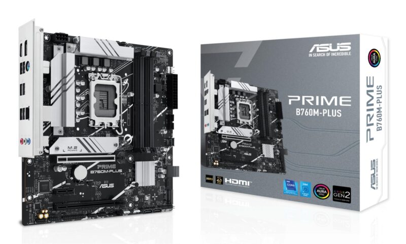 Mainboard|ASUS|Intel B760 Express|LGA1700|Micro-ATX|Memory DDR5|Memory slots 4|1xPCI-Express 4.0 1x|2xPCI-Express 4.0 16x|2xM.2|1xHDMI|1xDisplayPort|4xUSB 2.0|2xUSB 3.2|1xPS/2|1xRJ45|3xAudio port|PRIMEB760M-PLUS Mainboard|ASUS|Intel B760 Express|LGA1700|Micro-ATX|Memory DDR5|Memory slots 4|1xPCI-Express 4.0 1x|2xPCI-Express 4.0 16x|2xM.2|1xHDMI|1xDisplayPort|4xUSB 2.0|2xUSB 3.2|1xPS/2|1xRJ45|3xAudio port|PRIMEB760M-PLUS