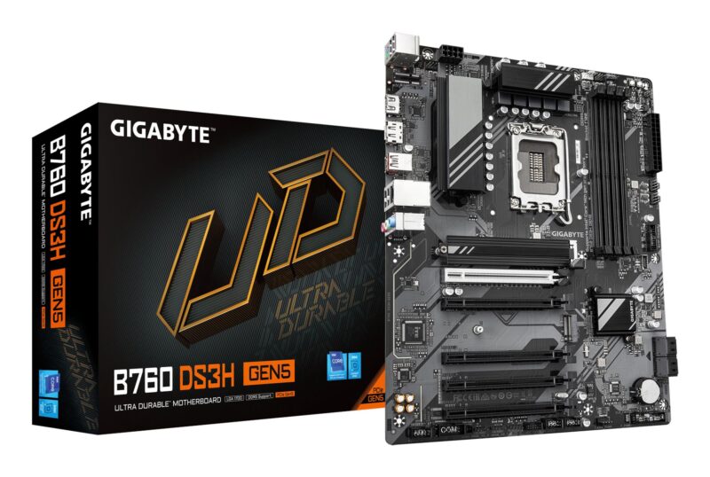 Mainboard|GIGABYTE|Intel B760 Express|LGA1700|ATX|Memory DDR5|Memory slots 4|B760DS3HGEN5 Mainboard|GIGABYTE|Intel B760 Express|LGA1700|ATX|Memory DDR5|Memory slots 4|B760DS3HGEN5