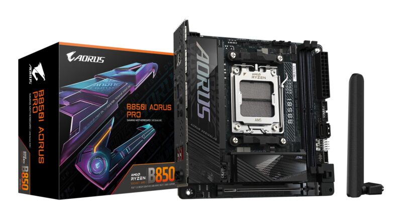Mainboard|GIGABYTE|AMD B850|SAM5|Mini-ITX|Memory DDR5|Memory slots 2|1xPCI-Express 16x|2xM.2|1xHDMI|2xUSB 2.0|2xUSB 3.2 type B|2xUSB 3.2|1xUSB-C|1xRJ45|2xAudio port|B850IAORUSPRO Mainboard|GIGABYTE|AMD B850|SAM5|Mini-ITX|Memory DDR5|Memory slots 2|1xPCI-Express 16x|2xM.2|1xHDMI|2xUSB 2.0|2xUSB 3.2 type B|2xUSB 3.2|1xUSB-C|1xRJ45|2xAudio port|B850IAORUSPRO