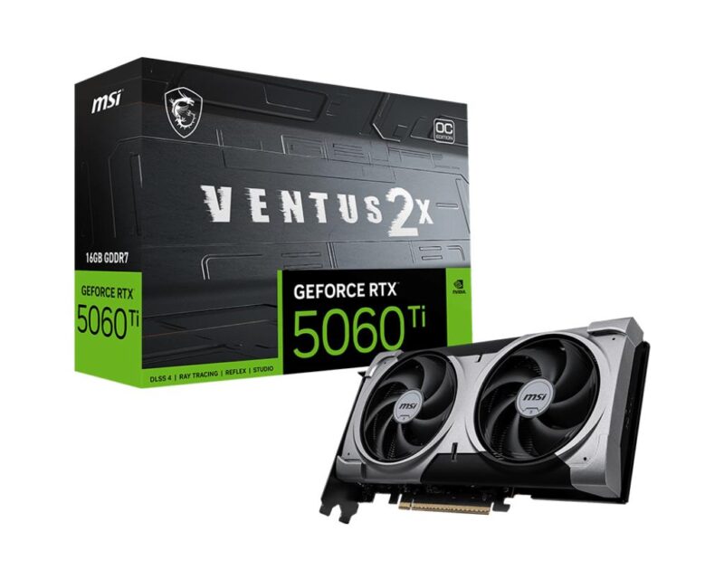 Graphics Card|MSI|NVIDIA GeForce RTX 5060 Ti|16 GB|GDDR7|128 bit|PCIE 5.0 16x|Dual Slot Fansink|5060TI16GVENTUS2XOCPLUS Graphics Card|MSI|NVIDIA GeForce RTX 5060 Ti|16 GB|GDDR7|128 bit|PCIE 5.0 16x|Dual Slot Fansink|5060TI16GVENTUS2XOCPLUS