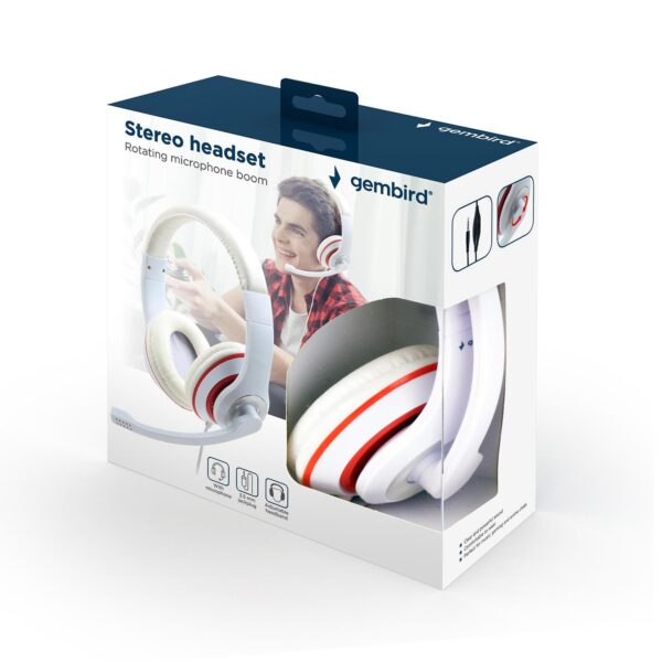 HEADSET STEREO WHITE/MHS-03-WTRD GEMBIRD HEADSET STEREO WHITE/MHS-03-WTRD GEMBIRD
