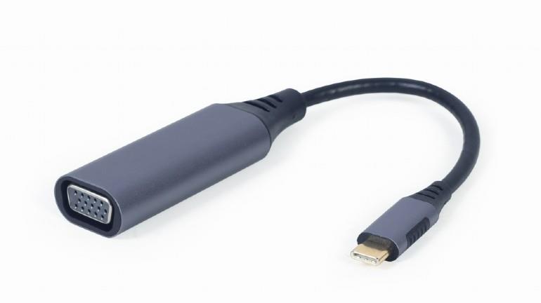I/O ADAPTER USB-C TO VGA/GREY A-USB3C-VGA-01 GEMBIRD I/O ADAPTER USB-C TO VGA/GREY A-USB3C-VGA-01 GEMBIRD