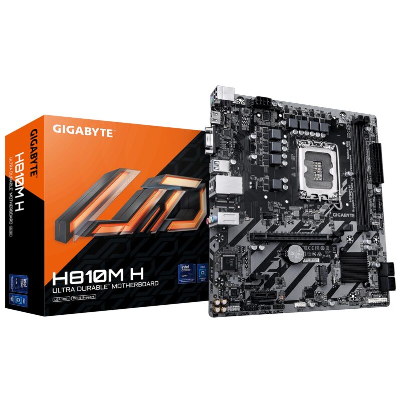 Mainboard|GIGABYTE|Intel H810|LGA1851|Micro-ATX|Memory DDR5|Memory slots 2|H810MH1.0 Mainboard|GIGABYTE|Intel H810|LGA1851|Micro-ATX|Memory DDR5|Memory slots 2|H810MH1.0