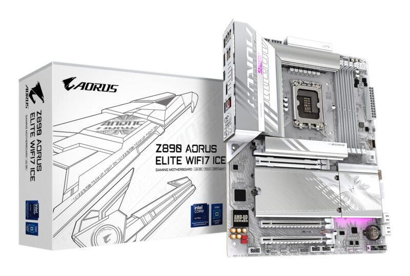 Mainboard|GIGABYTE|Intel Z890|LGA1851|ATX|Memory DDR5|Memory slots 4|2xPCI-Express 4.0 4x |1xPCI-Express 5.0 16x|4xM.2|1xDisplayPort|4xUSB 2.0|5xUSB 3.2|1xUSB-C w/Thunderbolt|1xOptical S/PDIF|1xRJ45|2xAudio port|Z890AELITEWF7ICE Mainboard|GIGABYTE|Intel Z890|LGA1851|ATX|Memory DDR5|Memory slots 4|2xPCI-Express 4.0 4x |1xPCI-Express 5.0 16x|4xM.2|1xDisplayPort|4xUSB 2.0|5xUSB 3.2|1xUSB-C w/Thunderbolt|1xOptical S/PDIF|1xRJ45|2xAudio port|Z890AELITEWF7ICE
