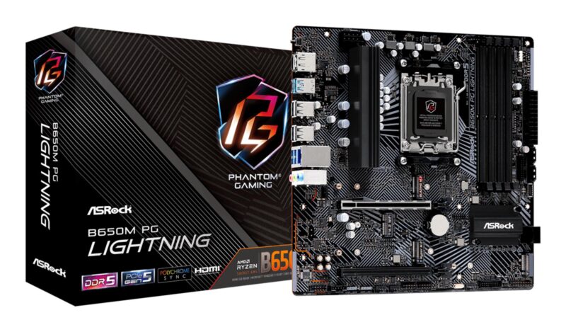 Mainboard|ASROCK|AMD B650|SAM5|Micro-ATX|Memory DDR5|Memory slots 4|1xPCI-Express 3.0 16x|1xPCI-Express 4.0 16x|3xM.2|1xHDMI|1xDisplayPort|4xUSB 2.0|3xUSB 3.2|1xUSB-C|1xRJ45|3xAudio port|B650MPGLIGHTNING Mainboard|ASROCK|AMD B650|SAM5|Micro-ATX|Memory DDR5|Memory slots 4|1xPCI-Express 3.0 16x|1xPCI-Express 4.0 16x|3xM.2|1xHDMI|1xDisplayPort|4xUSB 2.0|3xUSB 3.2|1xUSB-C|1xRJ45|3xAudio port|B650MPGLIGHTNING