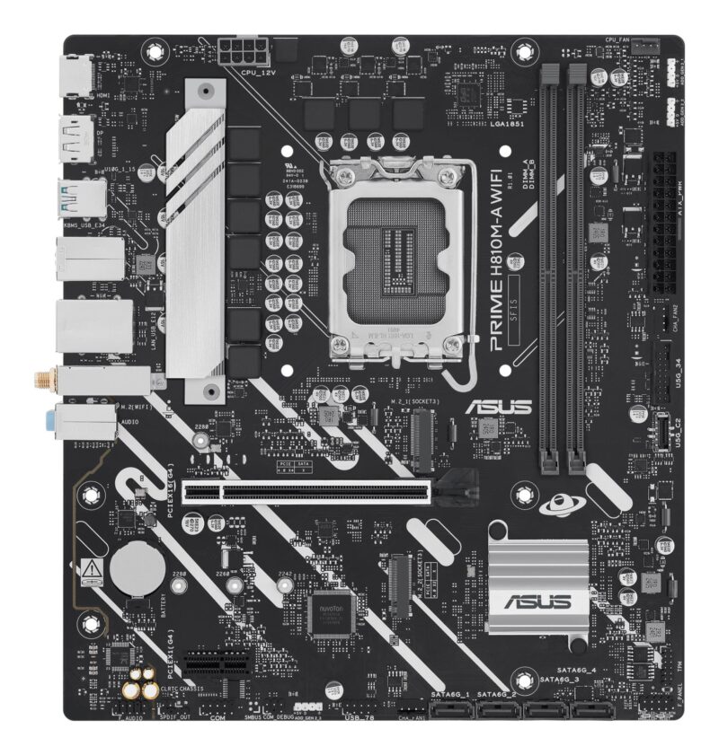 Mainboard|ASUS|Intel H810|LGA1851|Micro-ATX|Memory DDR5|Memory slots 2|PRIMEH810M-AWIFI