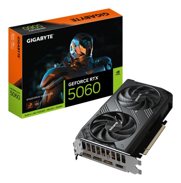 Graphics Card|GIGABYTE|NVIDIA|GeForce RTX 5060|2512 MHz|8 GB|GDDR7|128 bit|PCI Express 5.0|Active|GV-N5060WF2MAXOC-8GD Graphics Card|GIGABYTE|NVIDIA|GeForce RTX 5060|2512 MHz|8 GB|GDDR7|128 bit|PCI Express 5.0|Active|GV-N5060WF2MAXOC-8GD