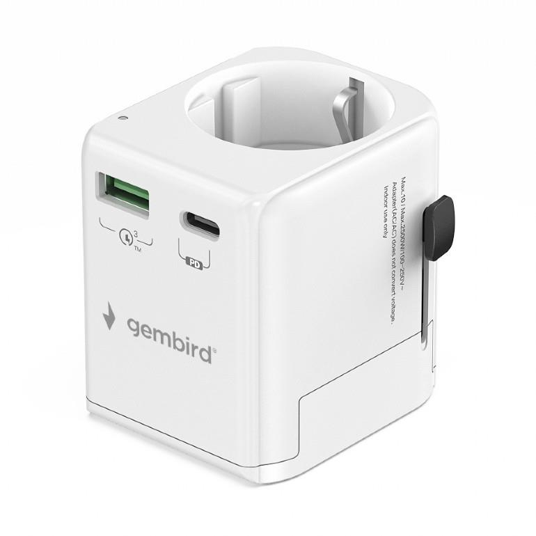 POWER ADAPTER GROUNDED 20W/WHT TPA-EU1A1C20-01-W GEMBIRD POWER ADAPTER GROUNDED 20W/WHT TPA-EU1A1C20-01-W GEMBIRD