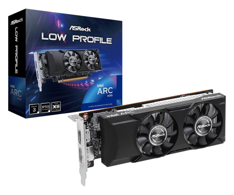 Graphics Card|ASROCK|Intel|Arc A310|2000 MHz|4 GB|GDDR6|64 bit|PCI Express x8 4.0|Active|A310LP4G Graphics Card|ASROCK|Intel|Arc A310|2000 MHz|4 GB|GDDR6|64 bit|PCI Express x8 4.0|Active|A310LP4G